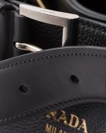 Prada Buckle Small Leather Handbag With Belt - Image 4